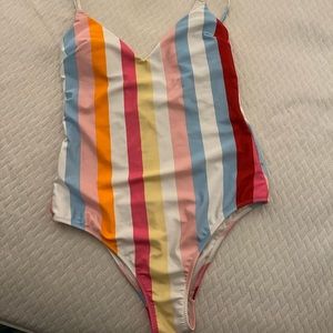 H&M color striped one piece size 4